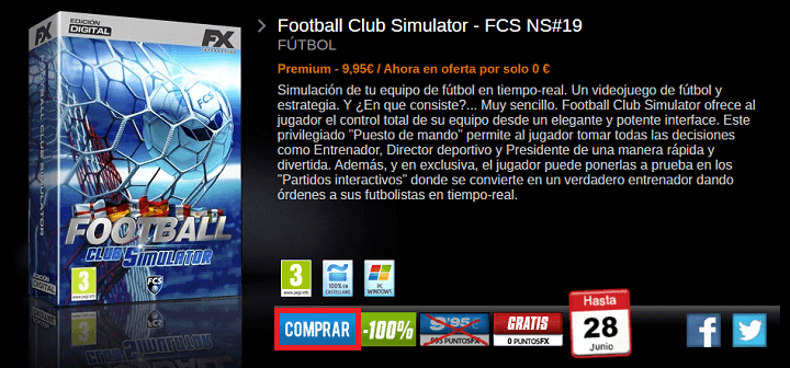 Imagen - Football Club Simulator 19: cons&iacute;guelo gratis