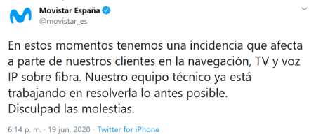 Imagen - Movistar sufre una ca&iacute;da: no funciona la fibra ni la TV