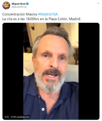 Imagen - Twitter bloquea la cuenta de Miguel Bosé durante una semana