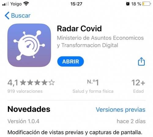 Imagen - Radar Covid ya lidera descargas en iOS y Android