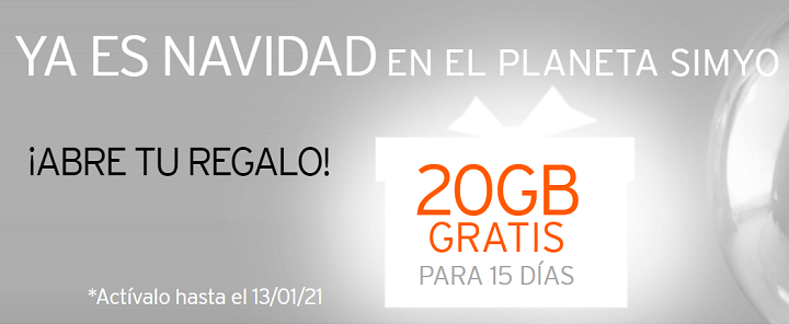 Imagen - Simyo regala 20 GB de datos por Navidad