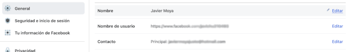Imagen - Cómo saber mi correo de electrónico de Facebook