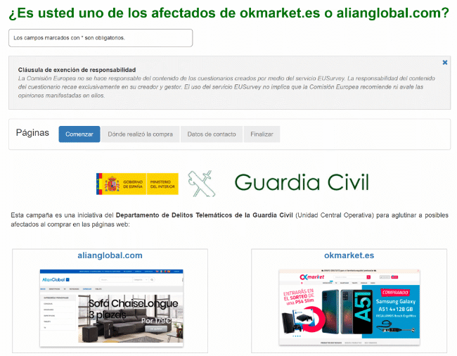 Imagen - okmarket.es y alianglobal.com son cerradas por estafa