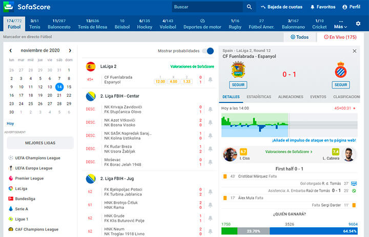 Imagen - SofaScore, la app para seguir el deporte en vivo