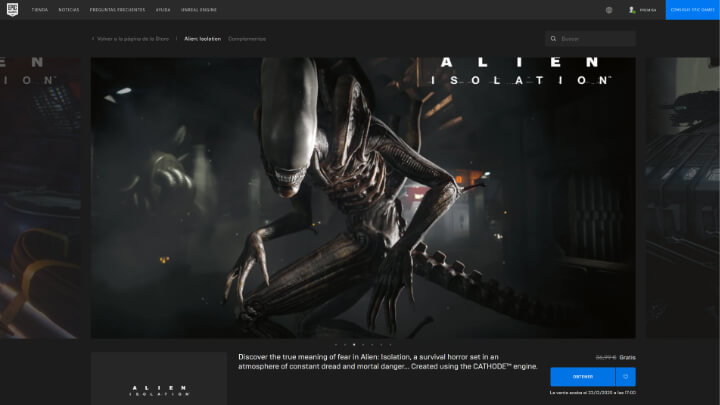 Imagen - Descarga Alien: Isolation gratis en Epic Games Store
