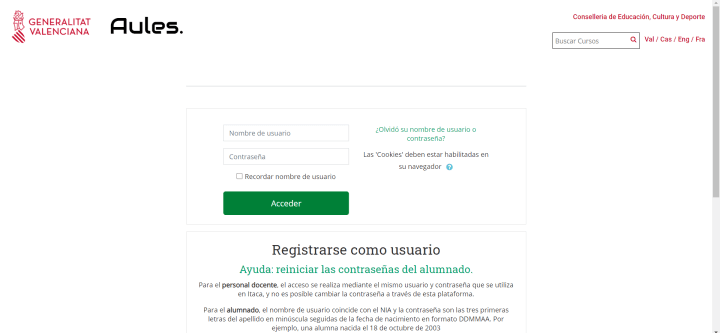 Imagen - Aules, la web de e-learning de la Comunidad Valenciana