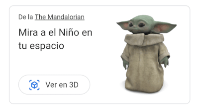 Imagen - Cómo tener un Baby Yoda 3D gracias a Google