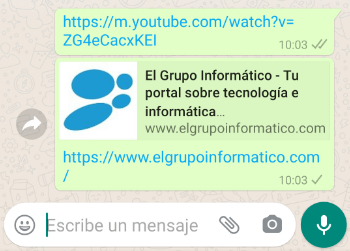 Imagen - WhatsApp falla al previsualizar enlaces de YouTube