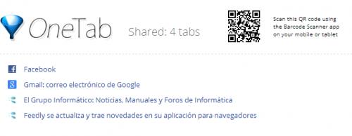 Imagen - Onetab, extensión para condensar nuestras pestañas de Chrome en una sola