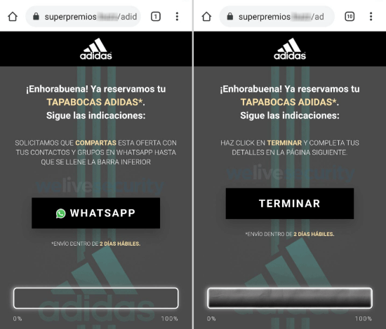 Imagen - Tapabocas Adidas: nueva estafa en WhatsApp