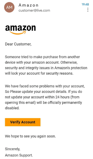 Imagen - Amazon: falsos emails con alertas de seguridad