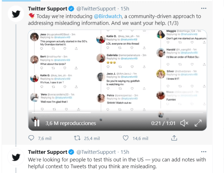 Imagen - Twitter lanza Birdwatch para luchar contra las fake news