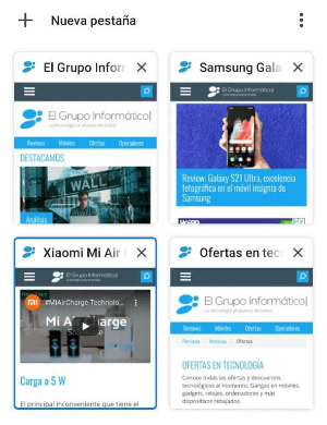 Imagen - Chrome para Android ya tiene pestañas en cuadrícula