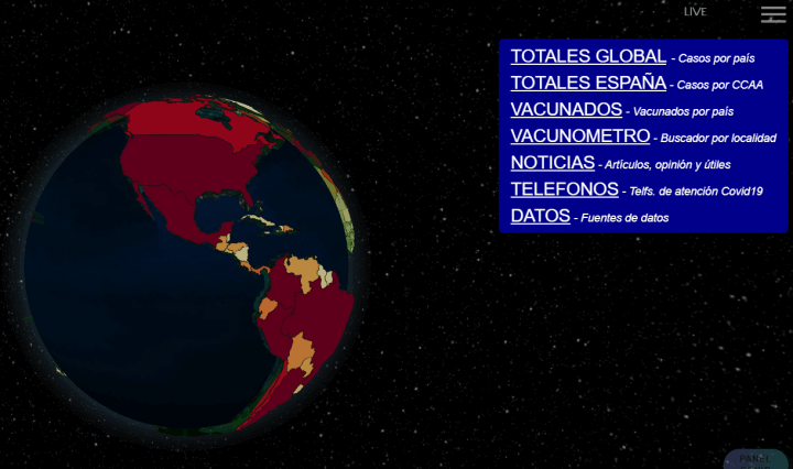Imagen - Coronaviruslive.es, todos los datos del COVID-19 en una web