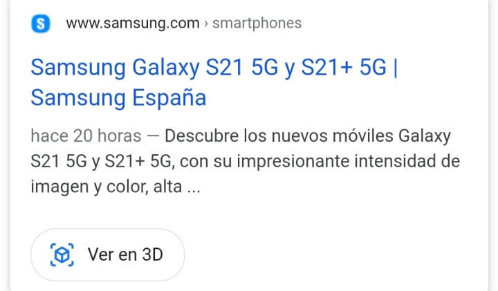 Imagen - Google permite ver el Samsung Galaxy S21 en 3D AR