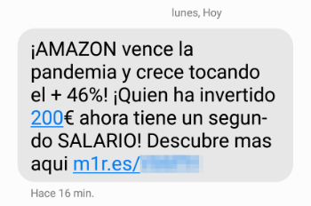 Imagen - &quot;Amazon vence la pandemia&quot;: ¿es fiable el SMS?