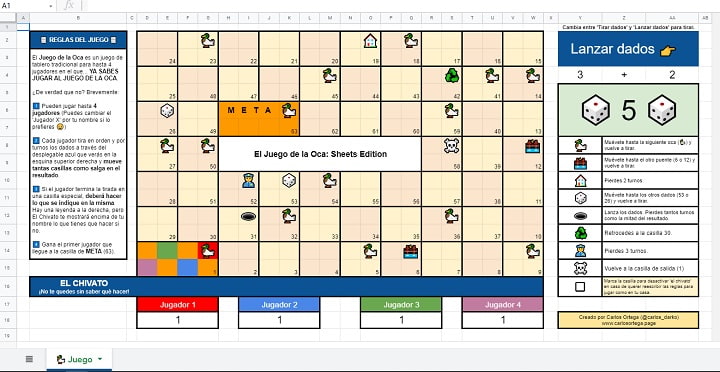 Imagen - El Juego de la Oca en Google Sheets online y gratis