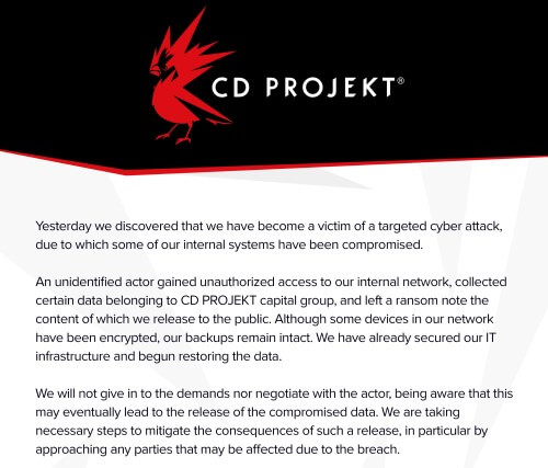 Imagen - Hackean CD Projekt Red, el estudio que creó Cyberpunk 2077