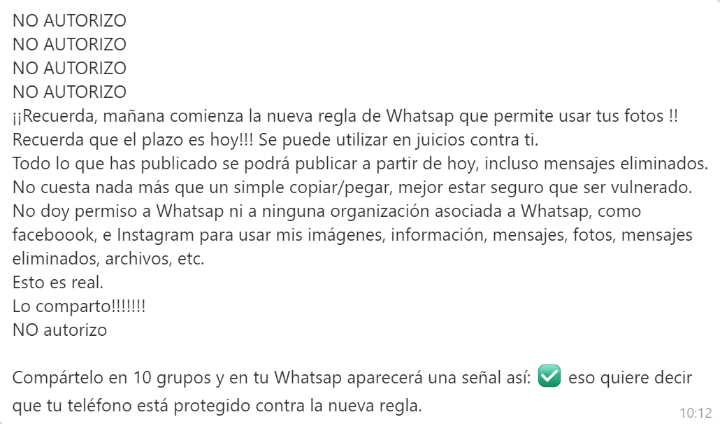 Imagen - &quot;No autorizo a WhatsApp a usar mis fotos&quot;, ¿es real?