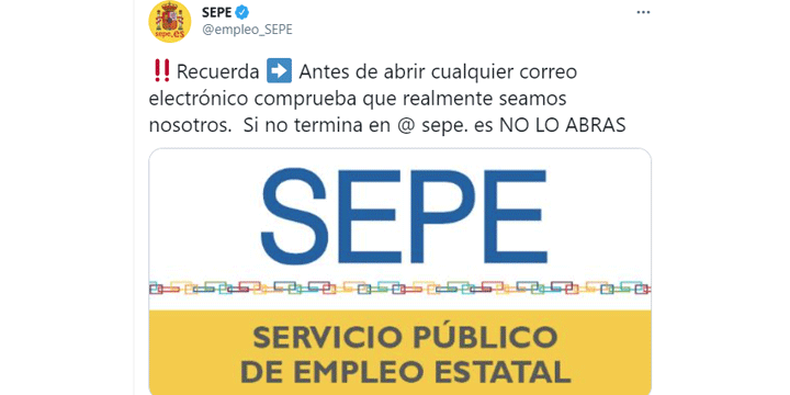Imagen - Un correo suplanta al SEPE y a la Seguridad Social