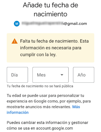 Imagen - &quot;Añade tu fecha de nacimiento a tu cuenta Google&quot;, ¿por qué?