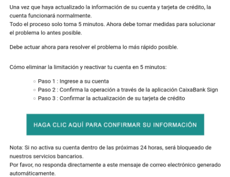 Imagen - Tarjeta suspendida en CaixaBank: ¿es real el email?