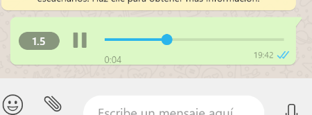Imagen - WhatsApp Web reproduce audios a 1x, 1.5x y 2x