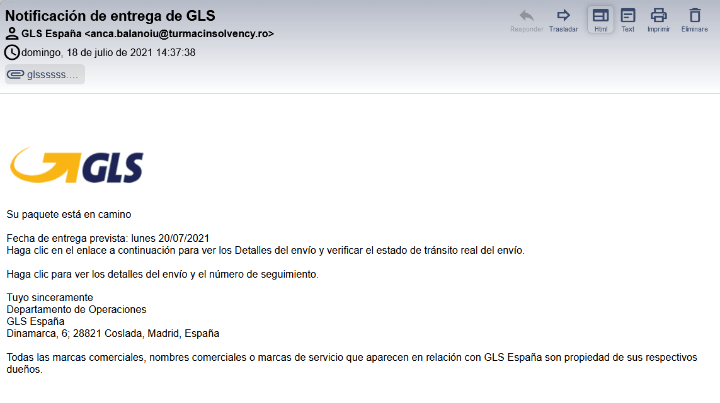 Imagen - &quot;Entrega GLS&quot; y &quot;Justificante de pago&quot;, ¿son fiables?