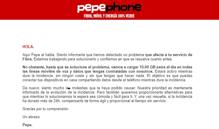 Imagen - Pepephone está fallando pero ya ha compensado a los clientes