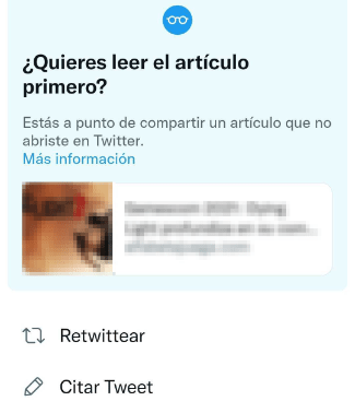 Imagen - Twitter ya sugiere leer los enlaces antes de hacer retweet