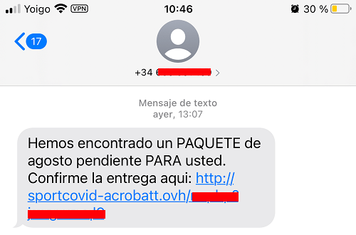 Imagen - SMS "Hemos encontrado un paquete de agosto": &iquest;es una estafa?