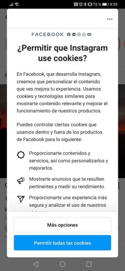 Imagen - &quot;¿Permitir que Instagram use cookies?&quot;, ¿qué significa?