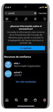 Imagen - Instagram se bloquea al buscar "covid" o "vacuna"