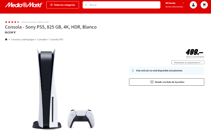 Imagen - Dónde comprar PlayStation 5: stock [diciembre 2021]