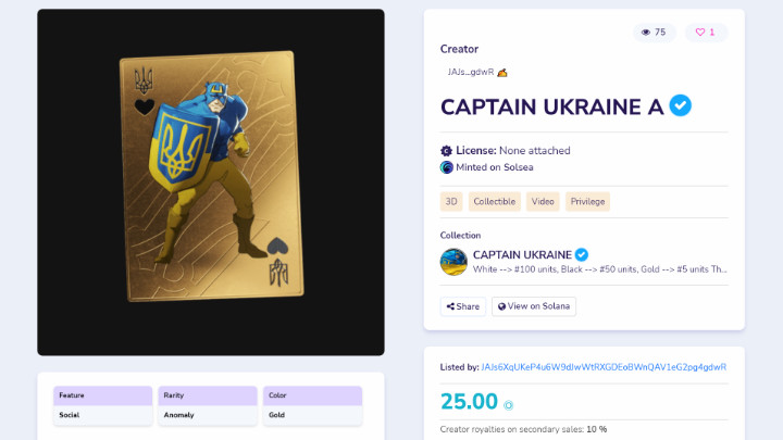 Imagen - Captain Ukraine, el NFT solidario para Ucrania