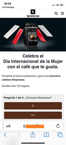 Imagen - Cuidado con el WhatsApp: "Nespresso gratis"