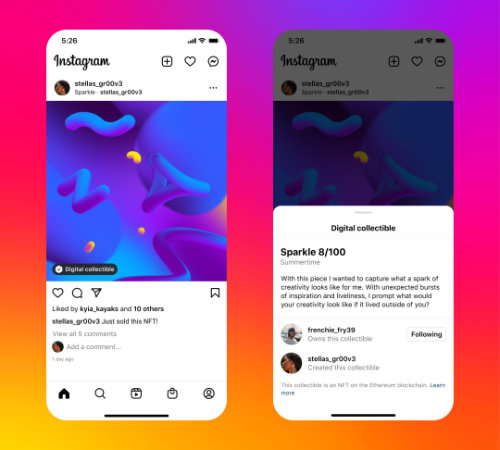 Imagen - Instagram y Facebook ya dejan publicar tus NFTs