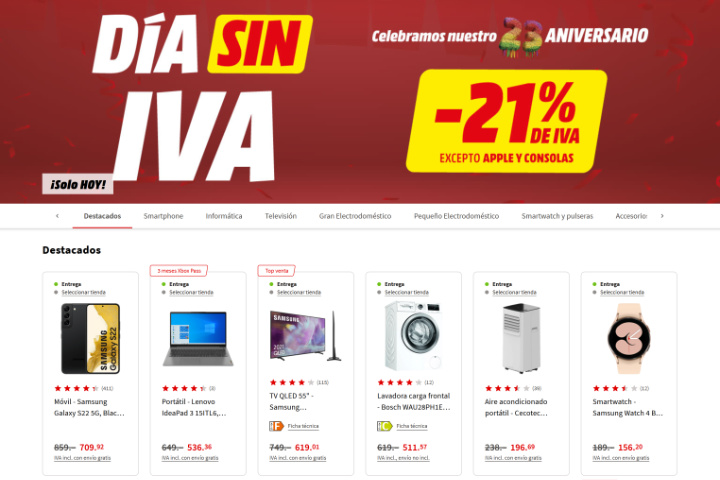 Imagen - Día sin IVA MediaMarkt: ofertas y chollos [julio 2022]