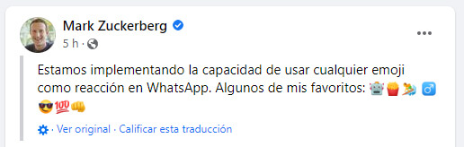 Imagen - WhatsApp ya permite reaccionar con cualquier emoji