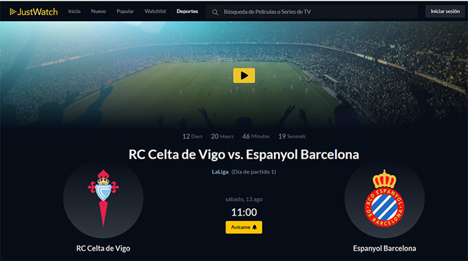 Imagen - JustWatch Sports: as&iacute; puedes saber d&oacute;nde se emite un partido