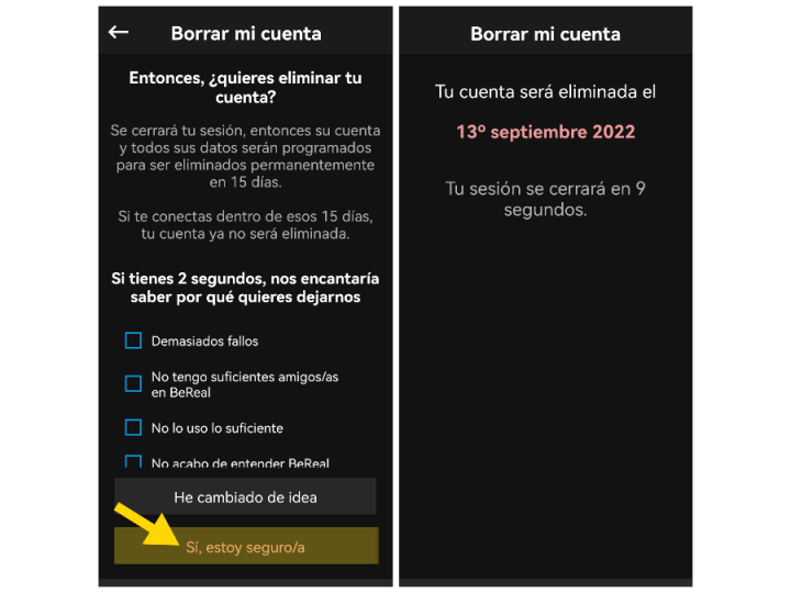 Imagen - Cómo eliminar tu cuenta en BeReal