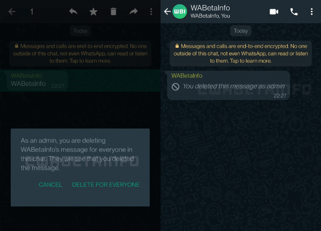 Imagen - WhatsApp ya permite a los admins eliminar los mensajes
