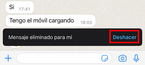 Imagen - WhatsApp ya permite deshacer el eliminado de mensajes
