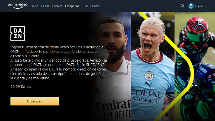 Imagen - DAZN es el nuevo canal que puedes ver en Amazon Prime Video