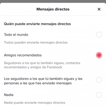 Imagen - C&oacute;mo elegir qui&eacute;n puede enviarte mensajes en TikTok