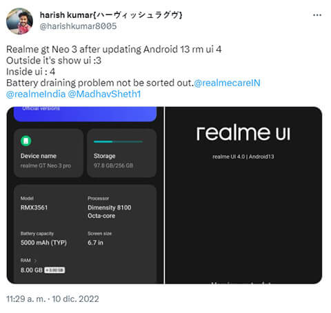 Imagen - Android 13 en Realme consume demasiada bater&iacute;a