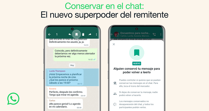Imagen - "Conservar el chat": as&iacute; funciona la novedad de WhatsApp