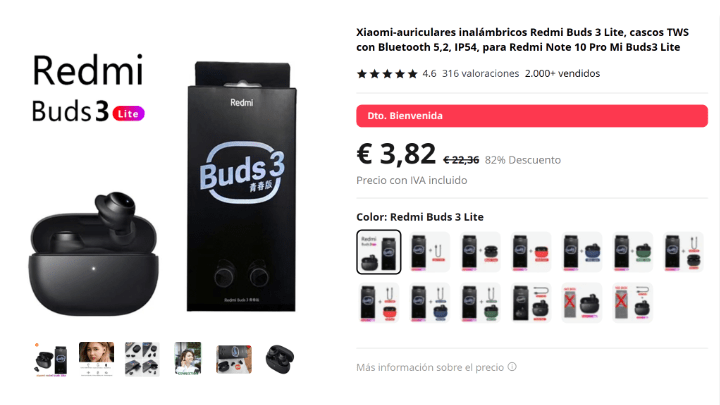 Imagen - Oferta: Xiaomi Redmi Buds 3 Lite muy baratos en AliExpress