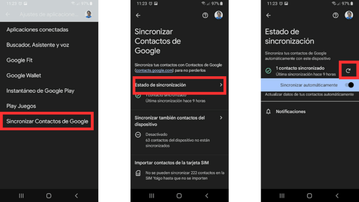 Imagen - Comprueba si te han desaparecido los contactos de Google
