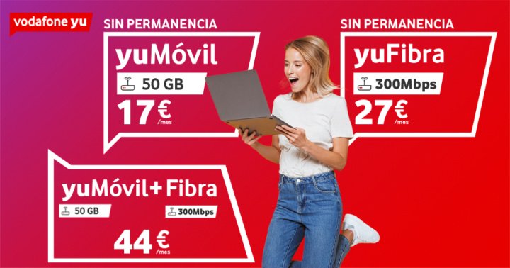 Imagen - Nuevas tarifas Vodafone Yu (agosto 2023): móvil y fibra